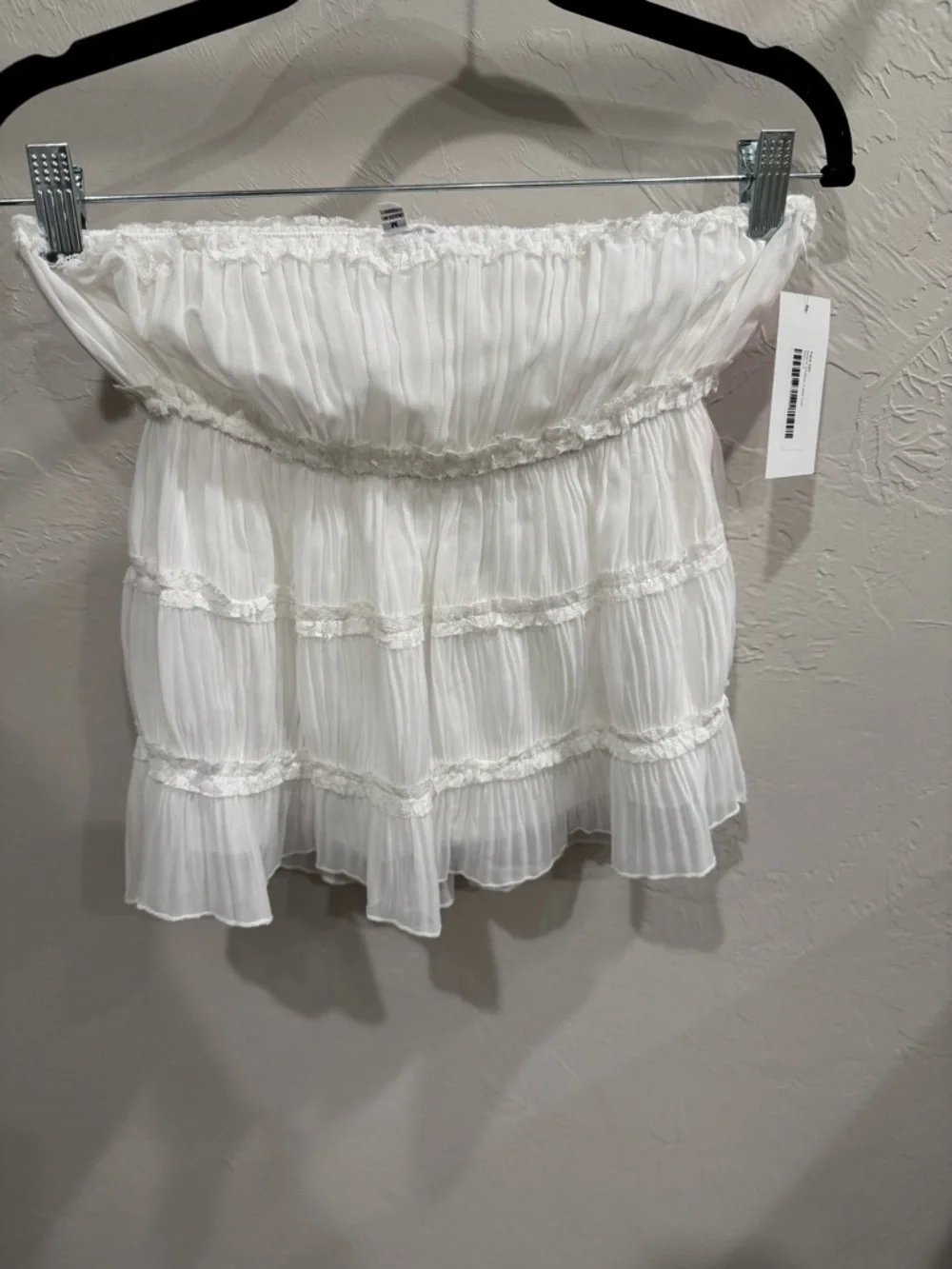 White Chiffon Tub Top - Picture 2 of 3